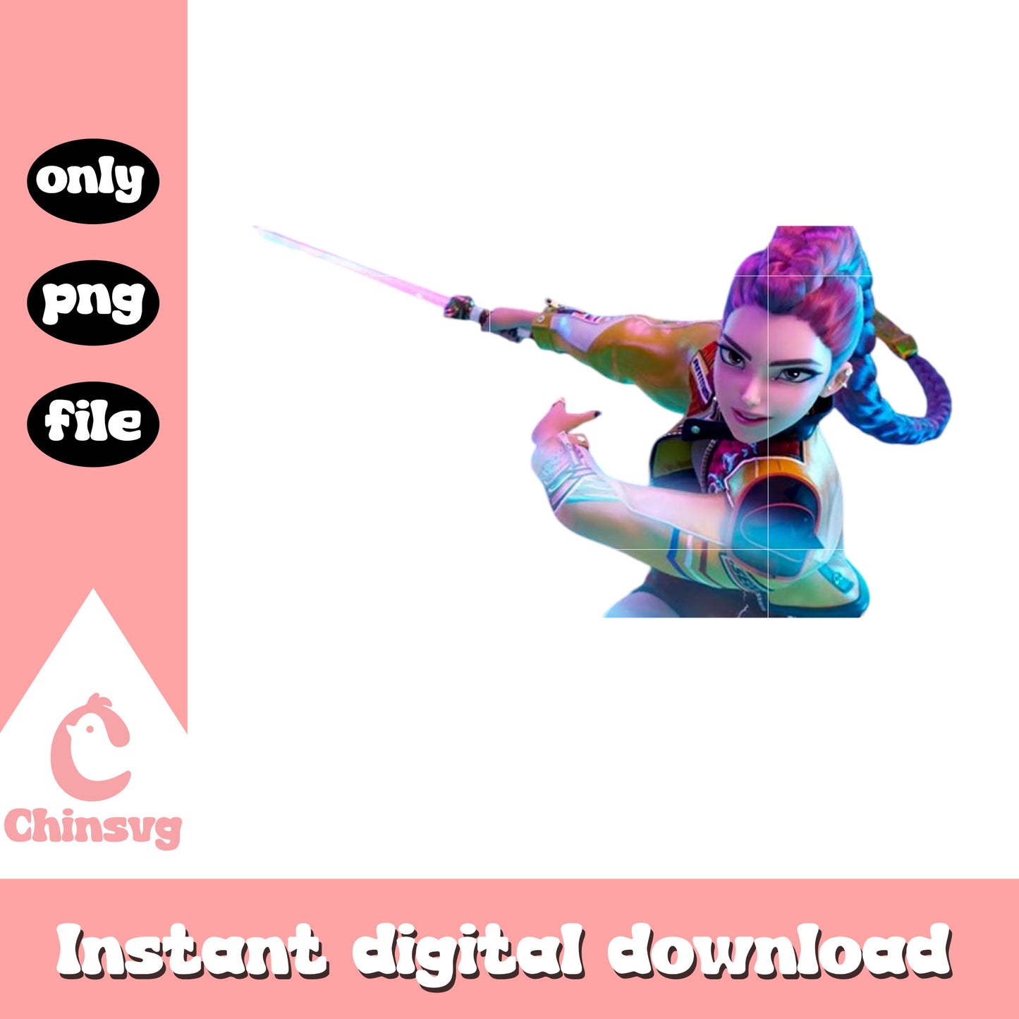 Rumi huntrix attack design png,  huntrix hunters form png