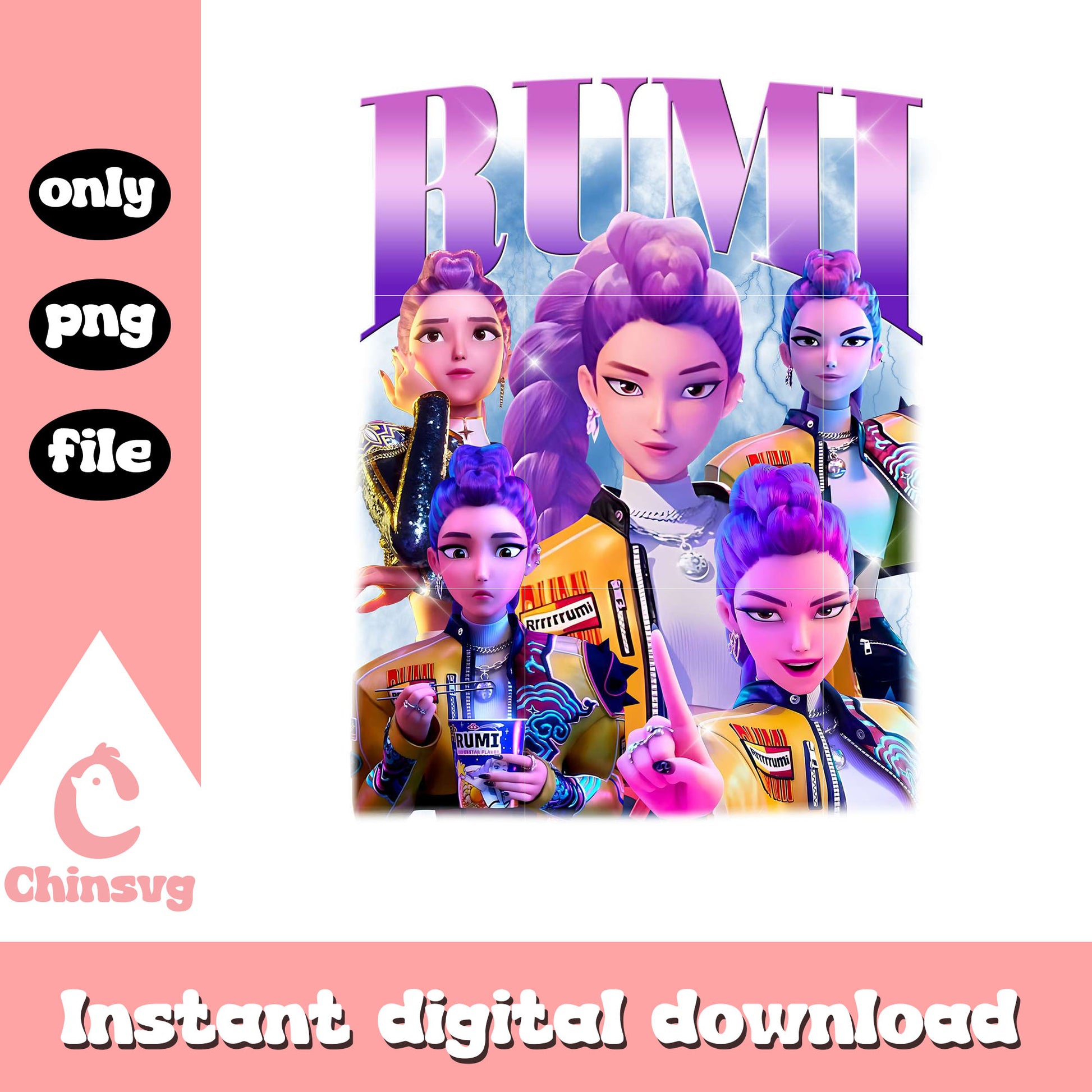 Rumi huntrix demon hunter design png, rumi huntrix png