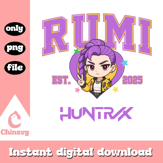 Rumi huntrix est 2025 christmas heart png, kpop rumi png
