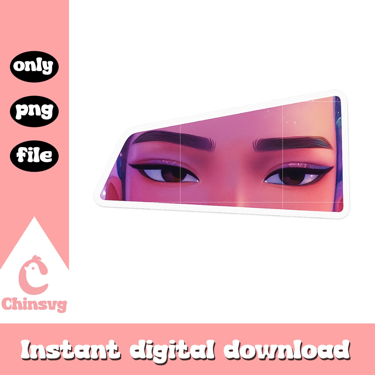 Rumi huntrix eyes design png, huntrix characters png