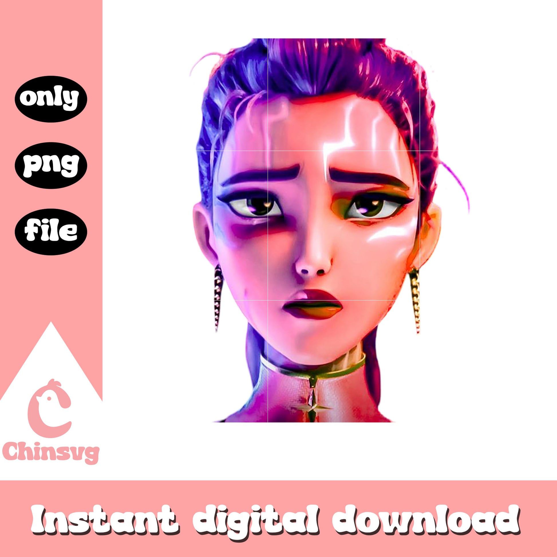 Rumi huntrix face png, kpop demon hunters rumi png