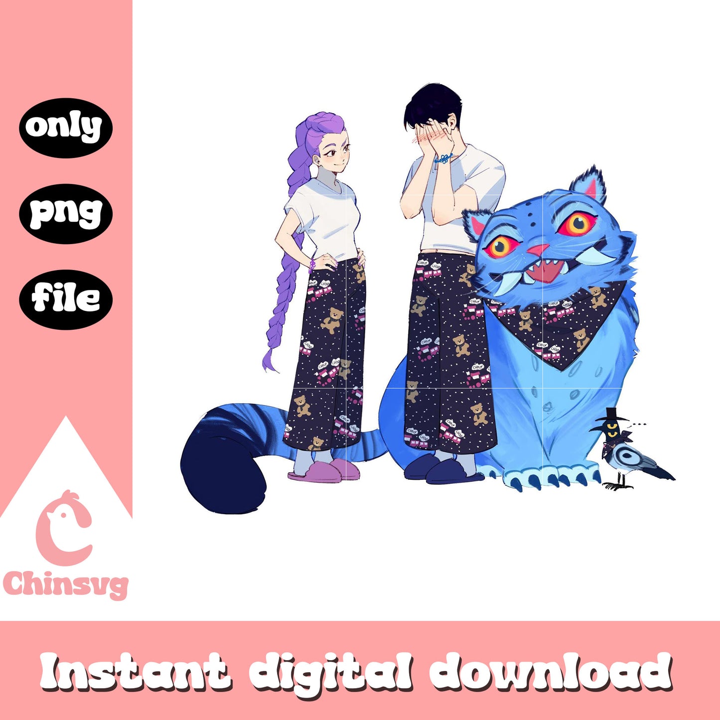 Rumi jinu and derpy pijama party design png, kpop demon hunters movies png