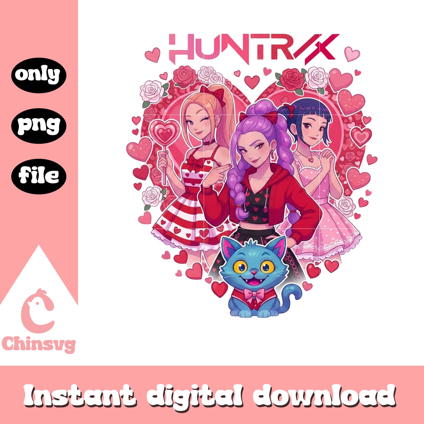 Rumi red shirt valentine png, kpop valentines cards​​ png