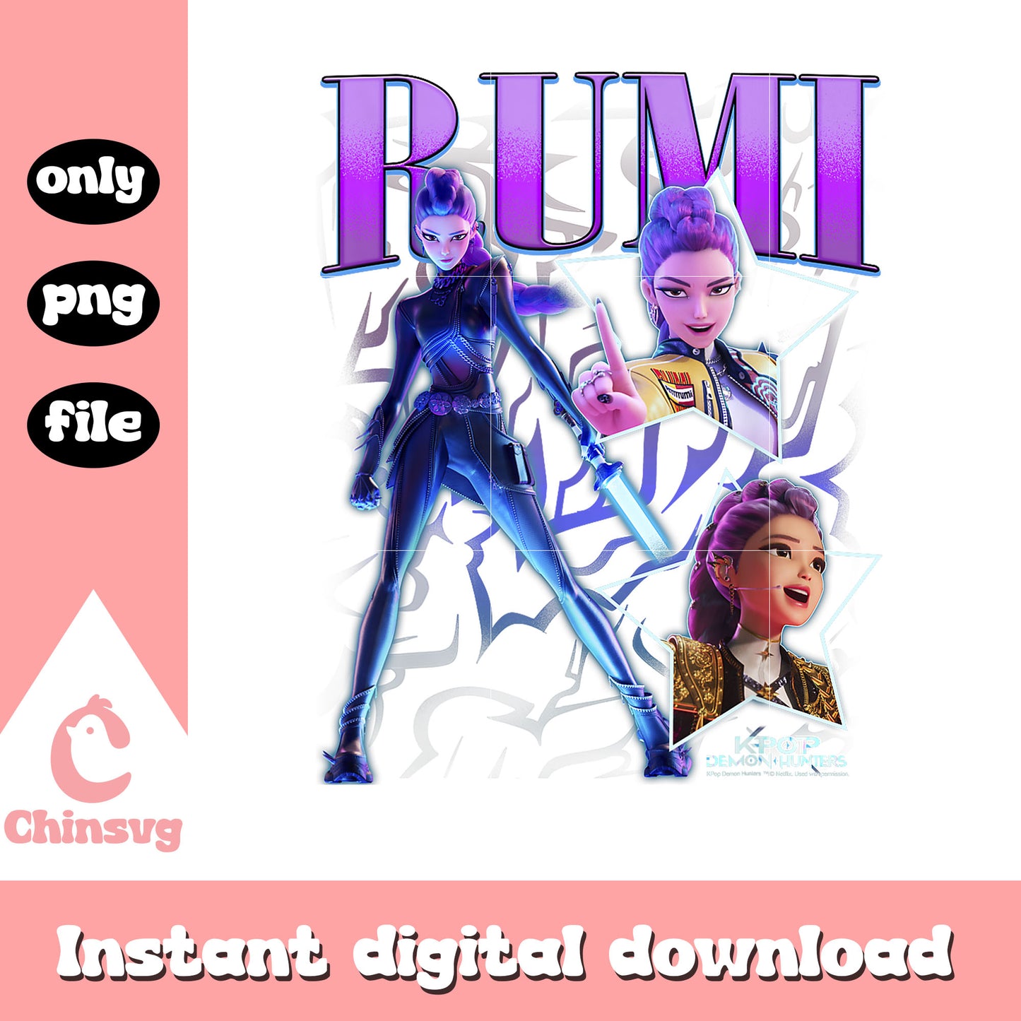 Rumi showcase huntrix design png, rumi huntrix png