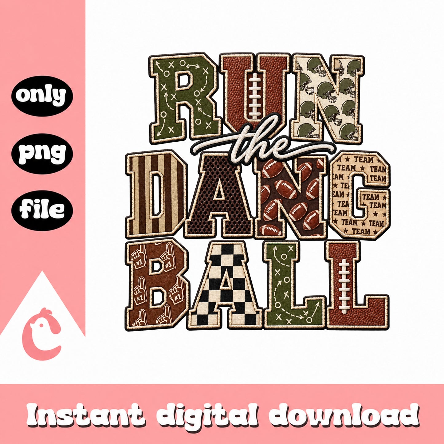 Run The Dang Ball Football PNG, Sports Dad PNG, Football Mom PNG