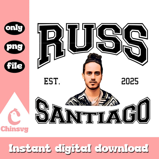 Russ est 2025 santiago design png, russ png, music concert tee png