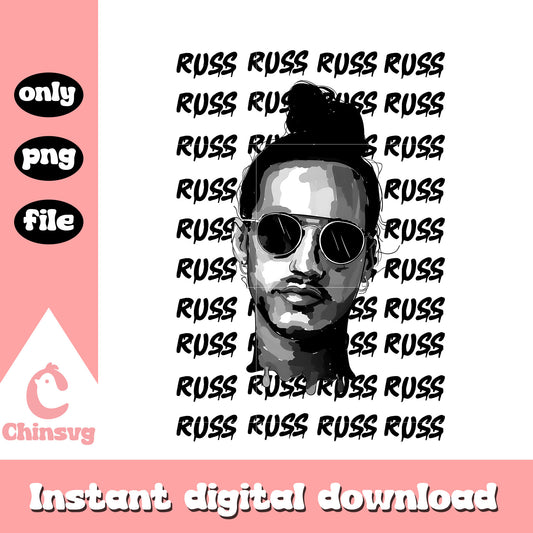 Russ name design png, russ png, hip hop merch png, trending png