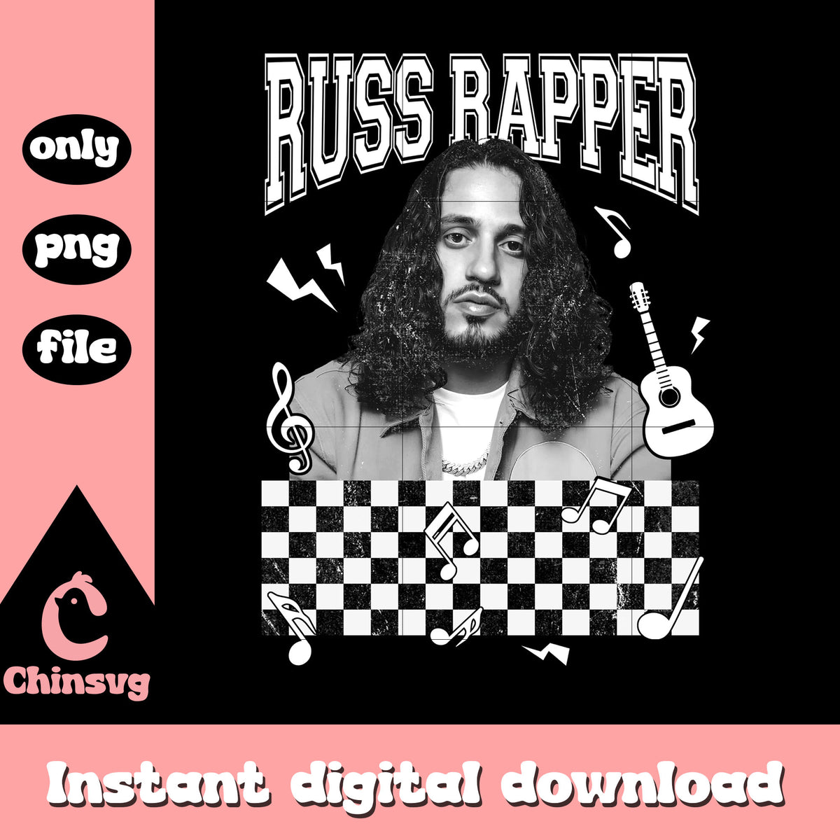 Russ rapper white design png, russ png, russ concert png – Chinsvg