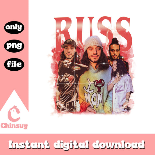 Russ wild tour name design png, russ png, rap concert png
