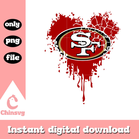 SF retro heart logo designpng, San Francisco 49ers png