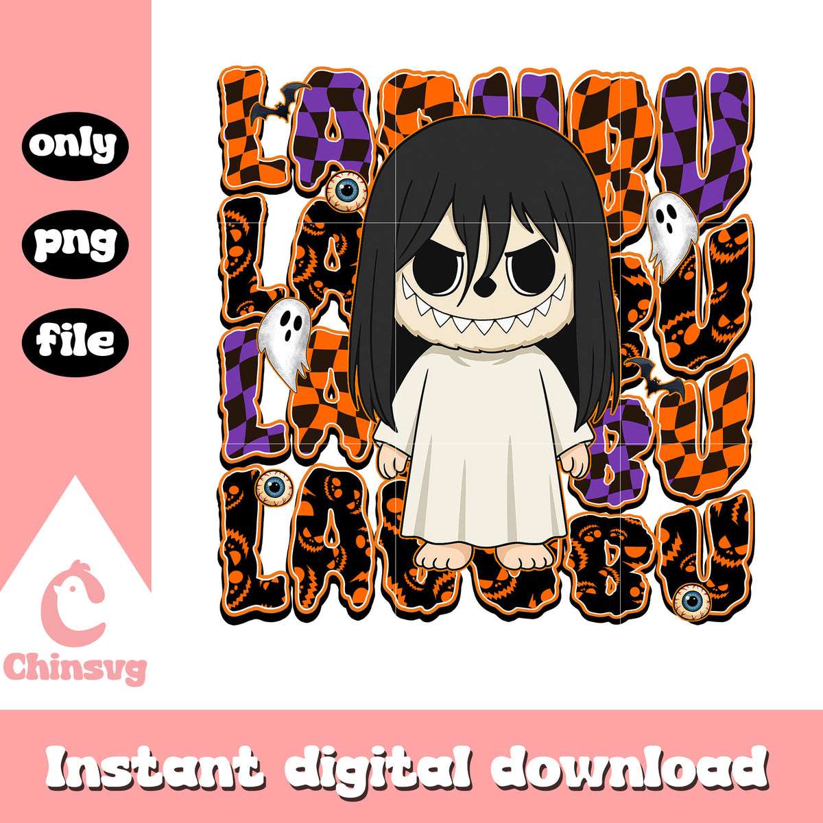 Multo Sadako Sadako labubu doll design png, sadako ghost png, halloween art png ...