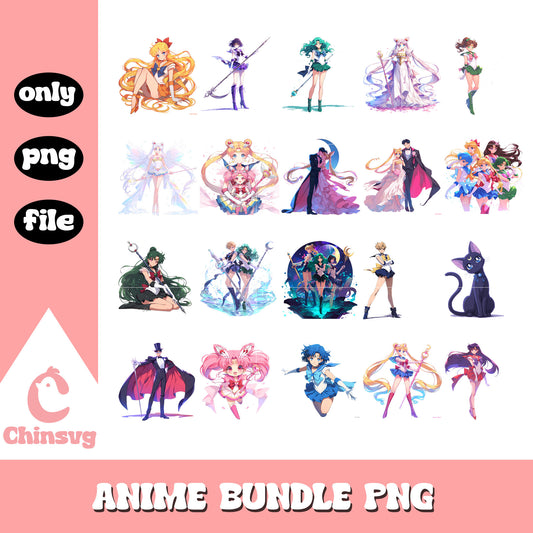 Sailor moon characters bundle png