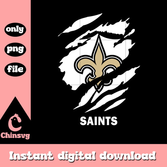 Saints logo white paint png, nfl new orleans saints​​​ png