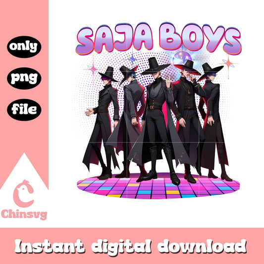 Saja boys band dancing design png, hunters movie png, netflix movie png