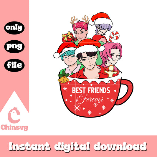 Saja boys best friends forever png, christmas decor png