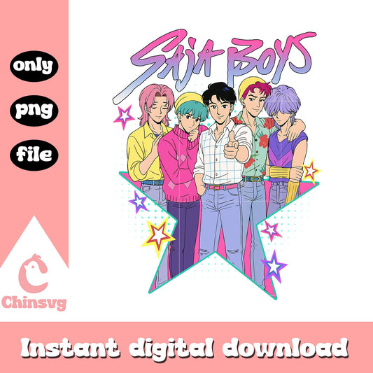 Saja boys characters star design png, kpop hunters png