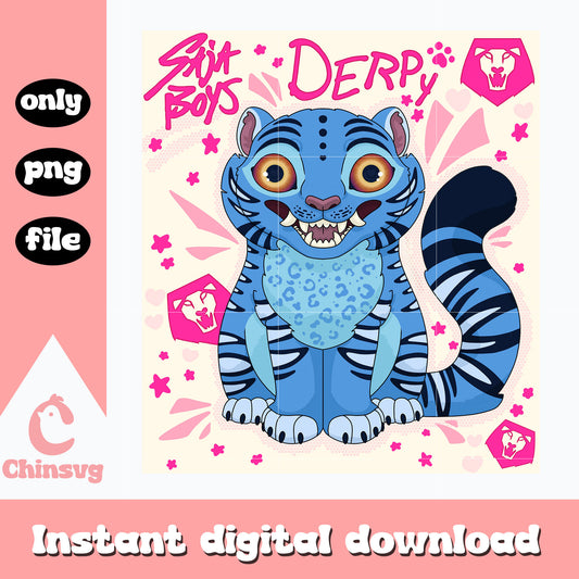 Saja boys derpy funny design png, derpy tiger png, saja boys band png