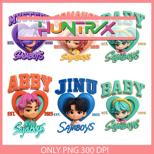 Saja boys est 2025 heart 3d design bundle png, saja boys png