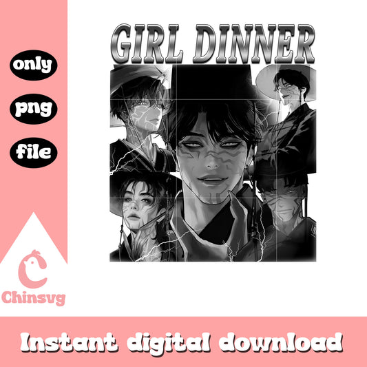 Saja boys girl dinner horror devil black white png, saja boys art png