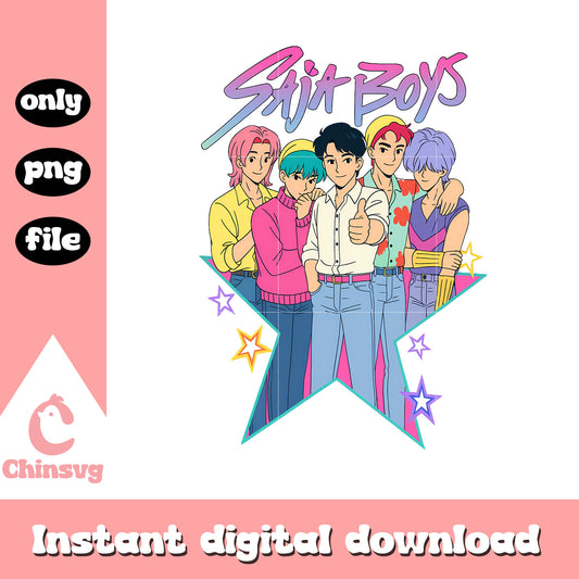 Saja boys group star design png, saja boys png, huntrix movie png
