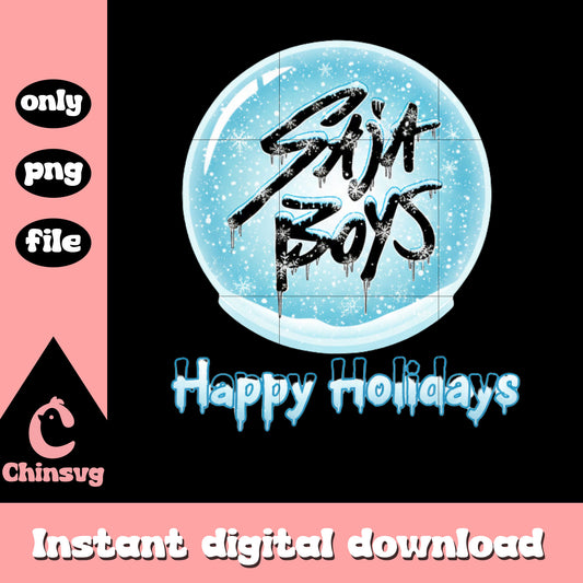 Saja boys happy holidays logo design png, saja boys logo png