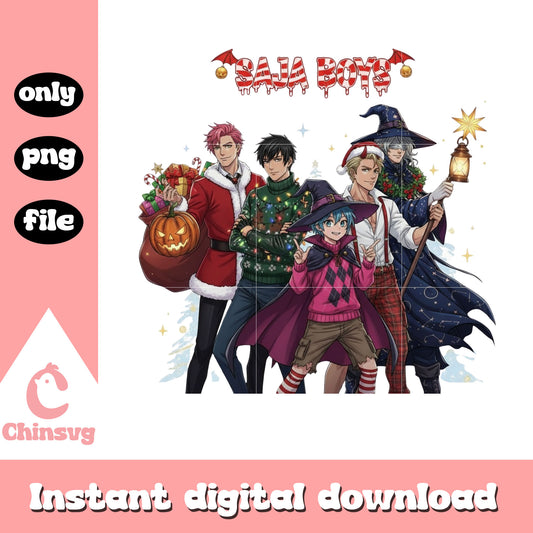 Saja boys horror christmas holiday png, saja boys demon png