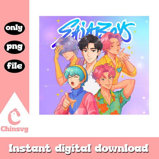 Saja boys kpop cartoon design png, kpop demon hunters png