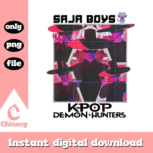Saja boys kpop demon hunters design png, saja boys png
