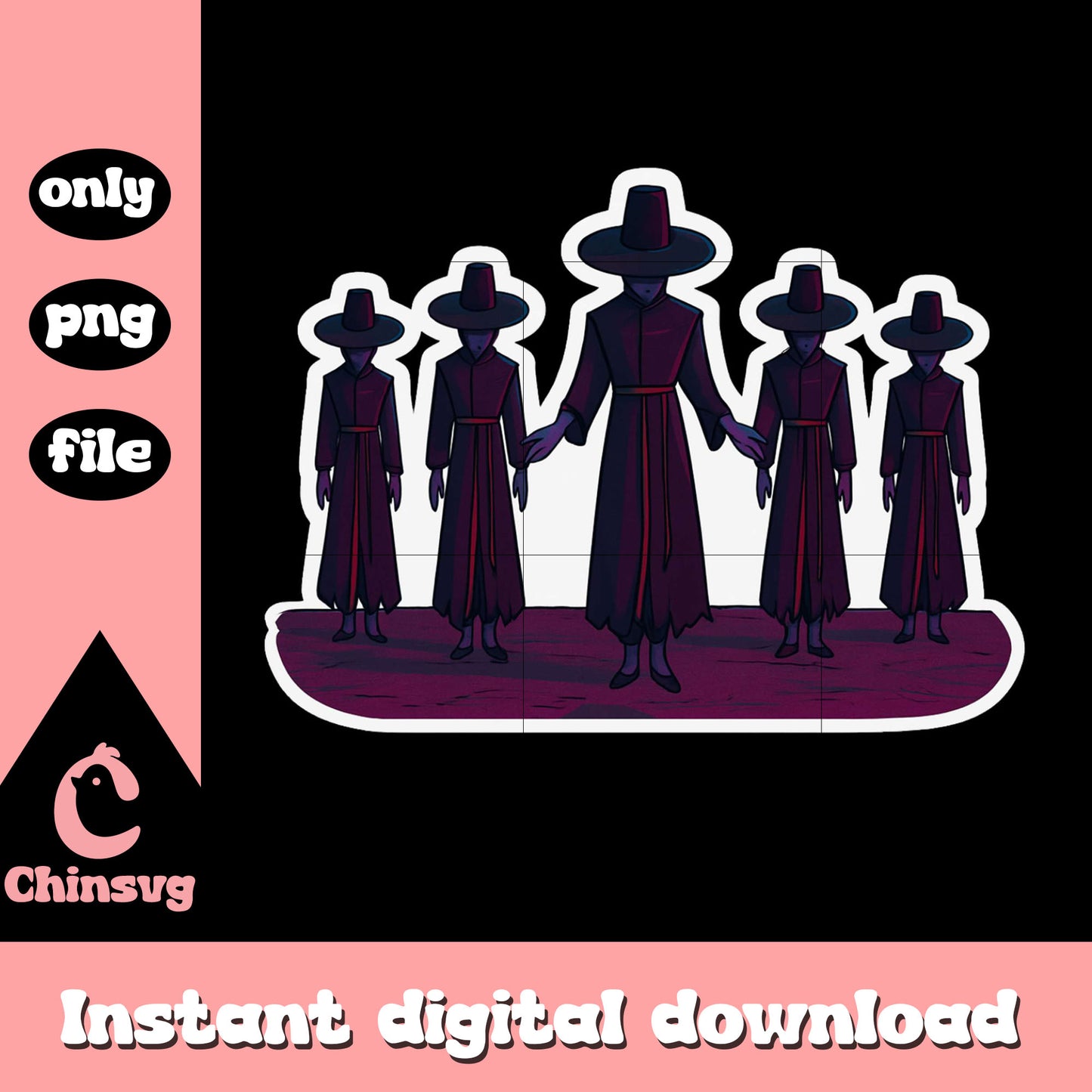 Saja boys kpop demon hunters mystery design png, saja boys png