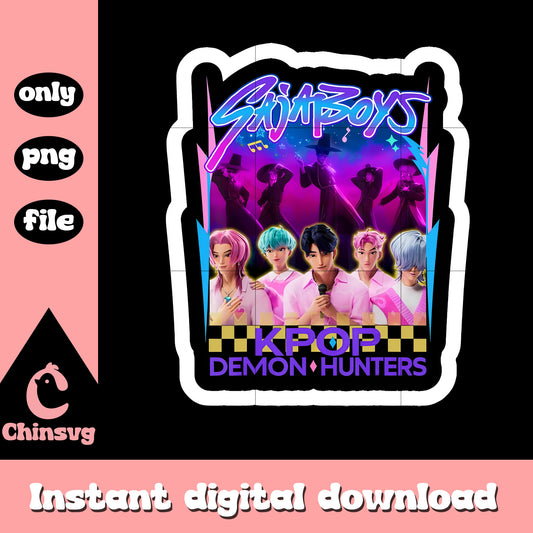 Saja boys kpop demon hunters sticker png, saja boys concert png