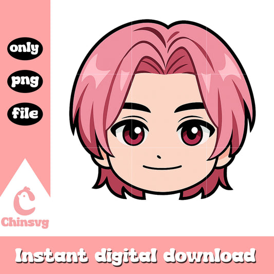 Saja boys member romance face design png, k-popmerch png