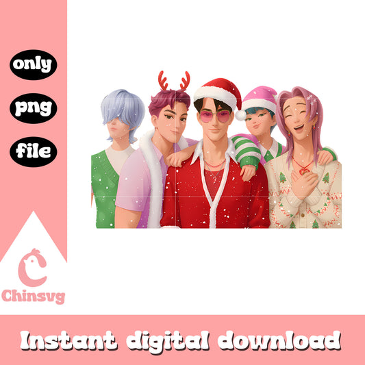 Saja boys members merry christmas png, christmas kpop png
