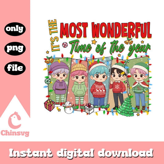 Saja boys most wonderful time of the year png, tis the season png