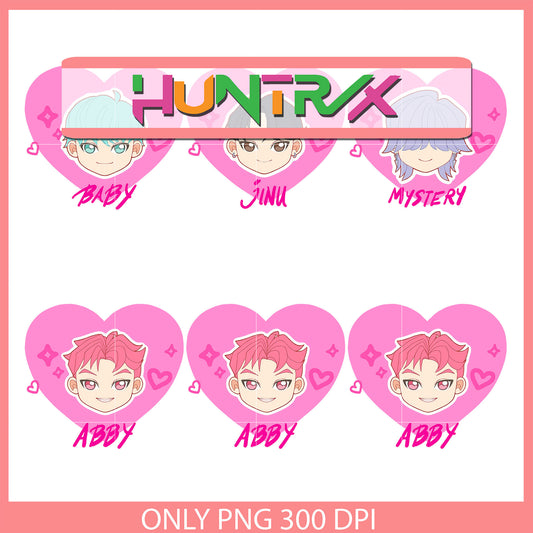 Saja boys name heart bundle png, saja boys fan png, hunter movie png
