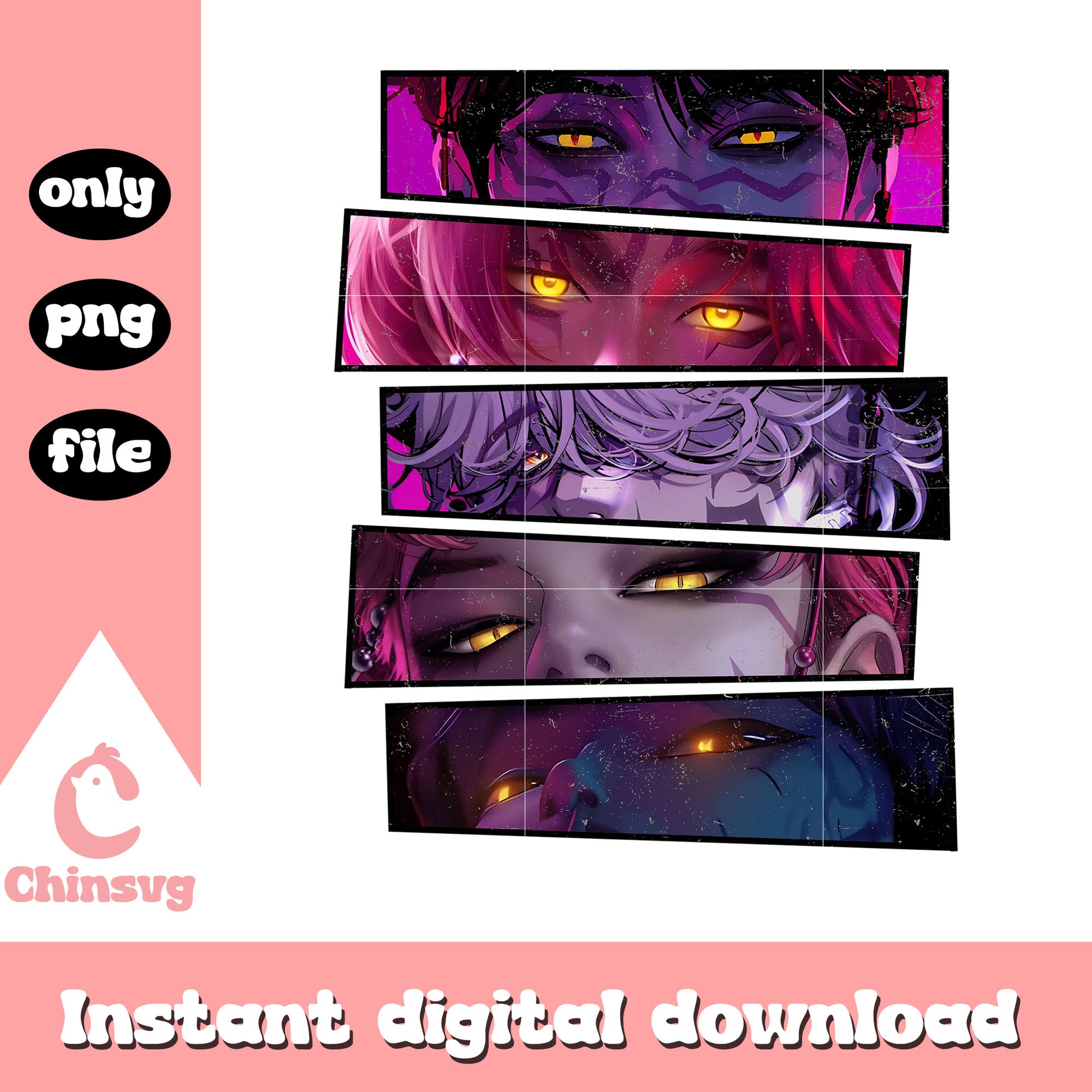 Saja boys shine eyes design png, kpop demon hunters saja boy names png