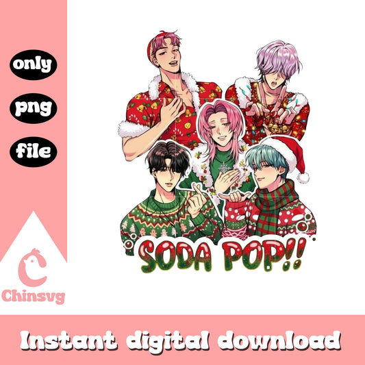 Saja boys soda pop christmas design png, saja boys soda pop png