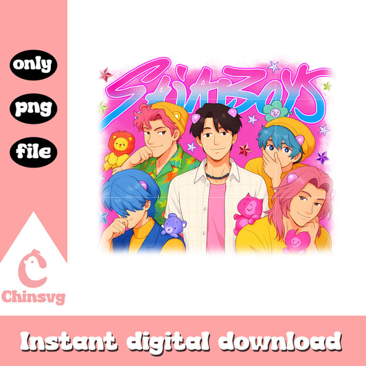 Saja boys team anime design png, kpop demon hunters movie png