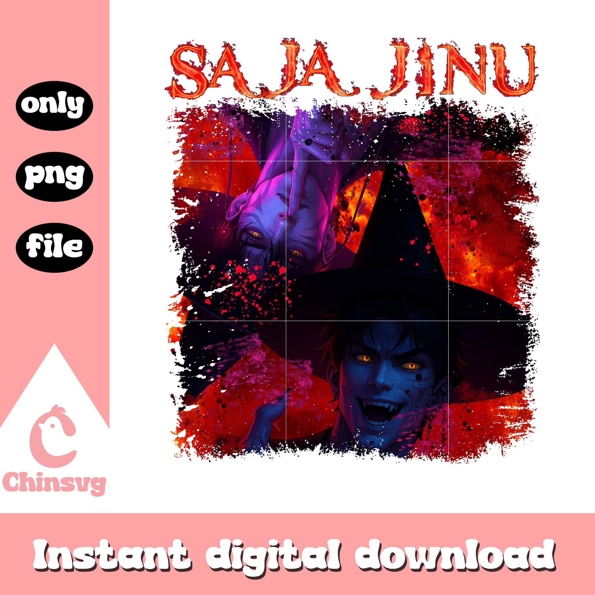Saja jinu horror devil design png, jinu saja boys png