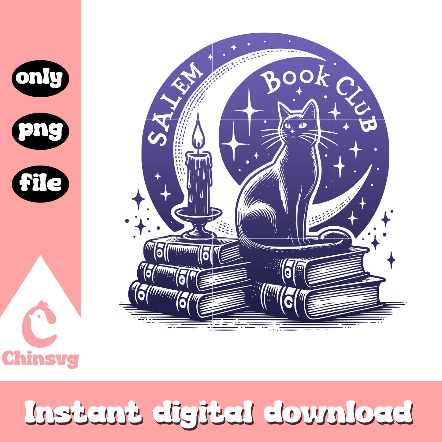 Salem book club halloween night png, book club png