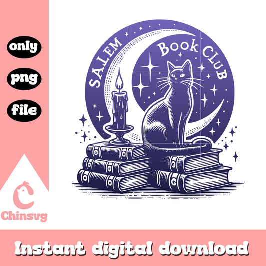 Salem book club halloween night png, book club png