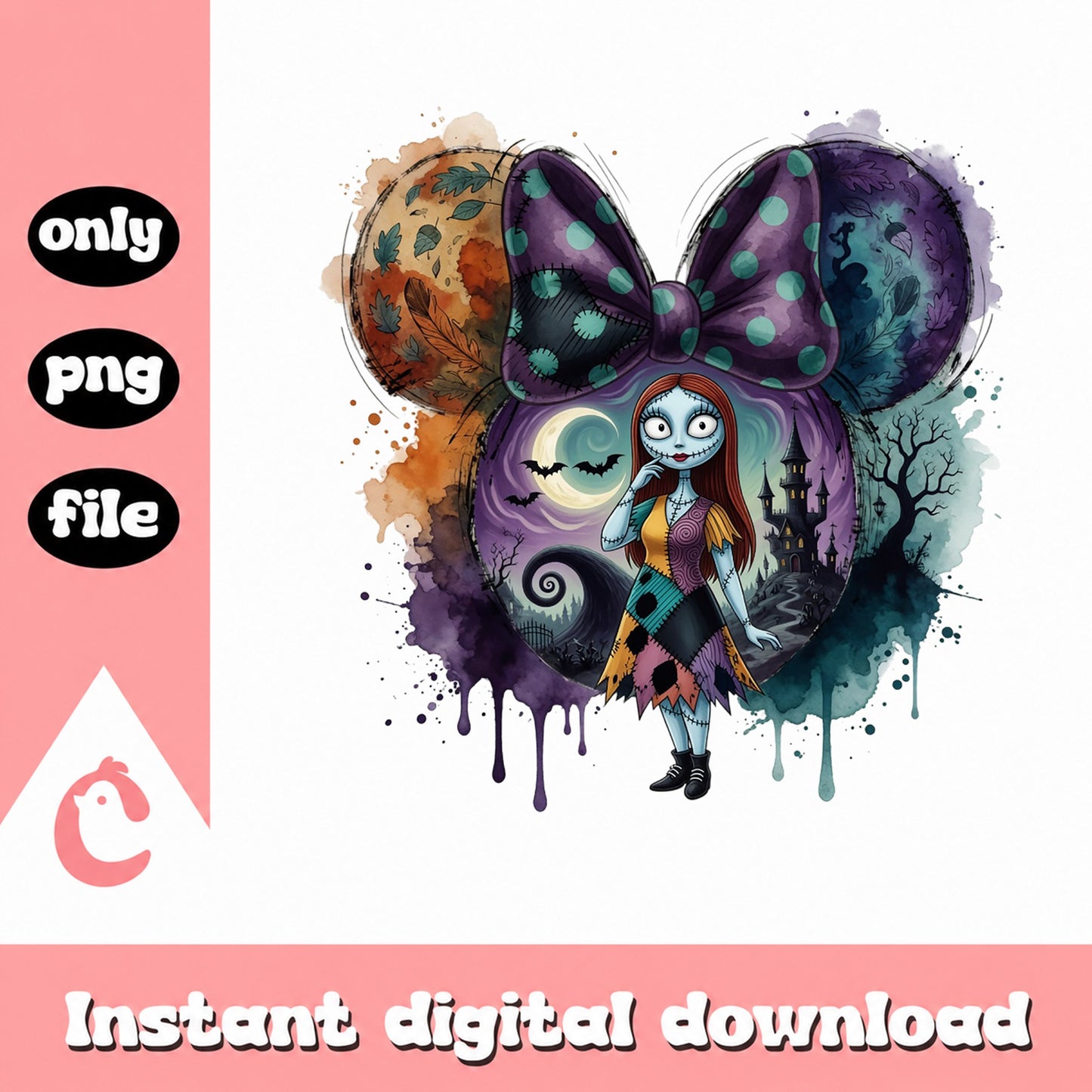 Sally Nightmare Before Christmas PNG, Disney Halloween PNG, Minnie Ears PNG