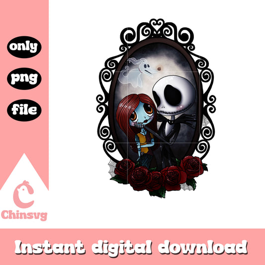Sally and jack mirror roses png, sally and jack skellington png
