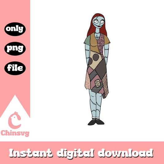 Sally character gothic png, nightmare before christmas character png