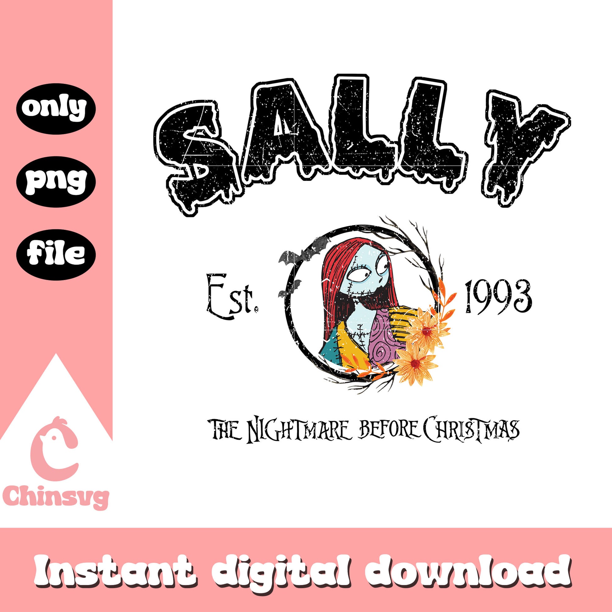 Sally est 1993 nightmare movie art png, night before christmas sally png