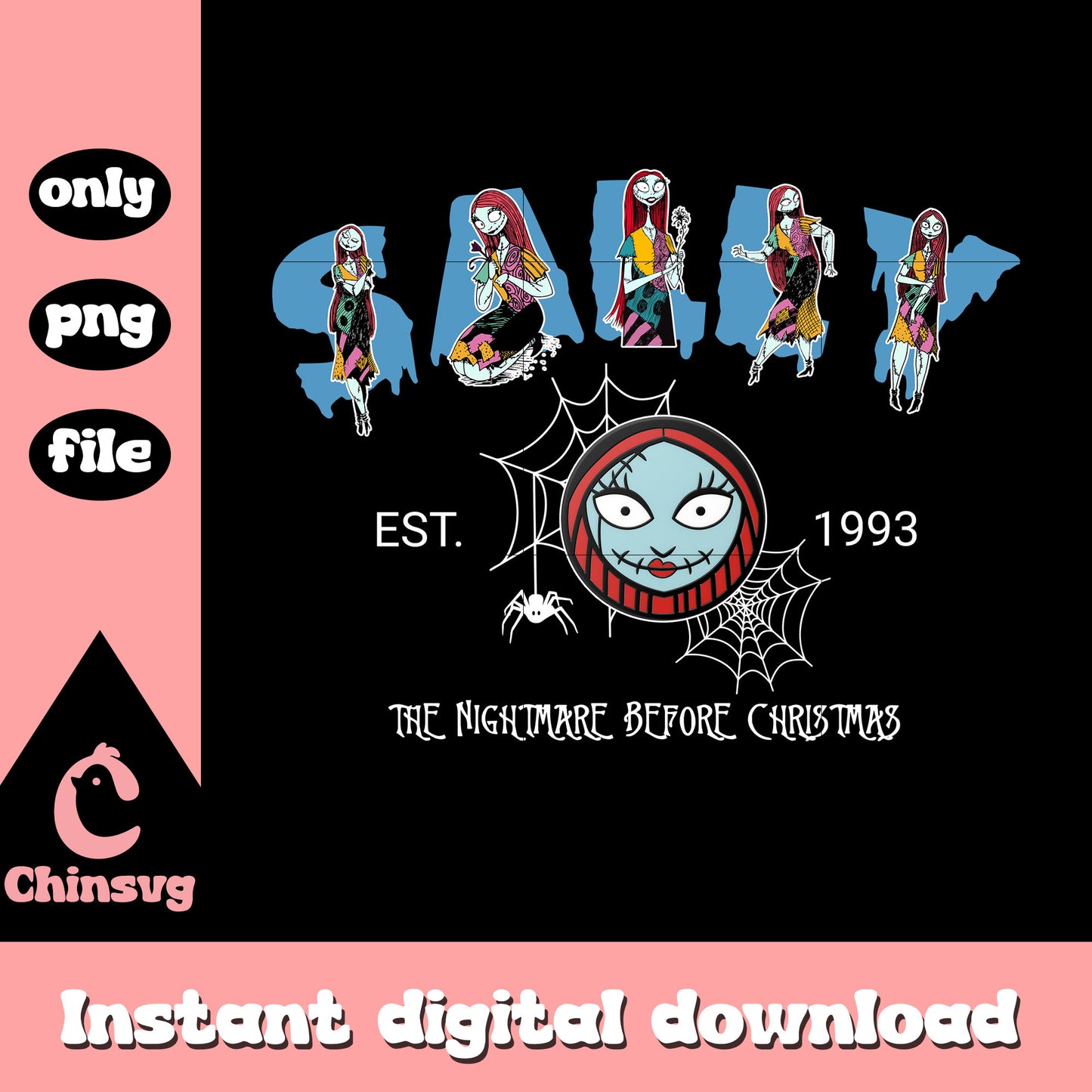 Sally face est 1993 nightmare design png, sally jack skellington png