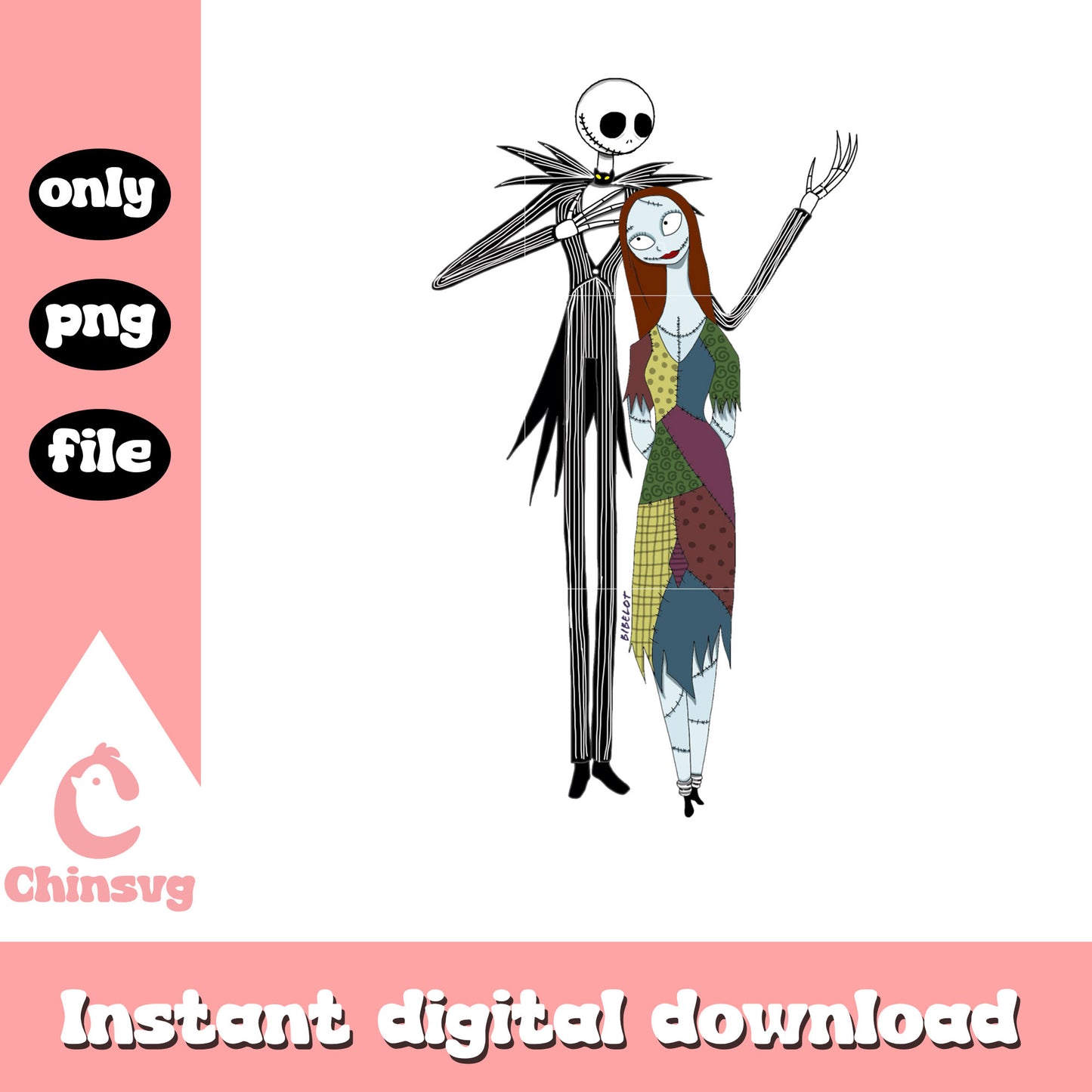 Sally jack cartoon design png, sally and jack skellington png