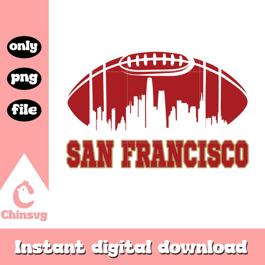 San Francisco 49ers 1946 football skyline svg, rugby football svg