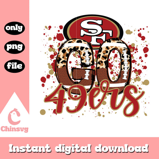 San Francisco 49ers go leopard pattern svg, nfl team logos svg