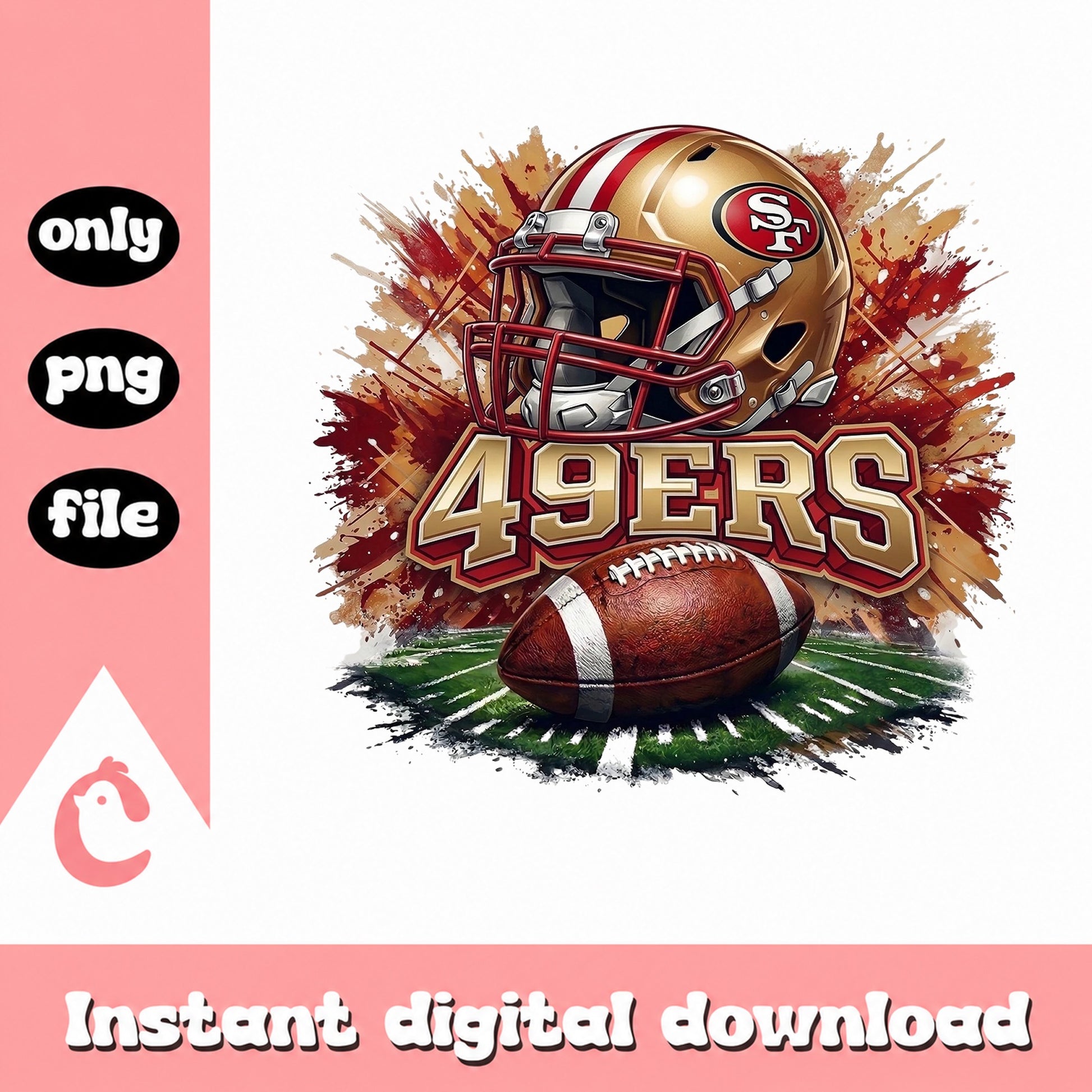 San Francisco 49ers Football PNG, NFL Team Sublimation, Sports PNG