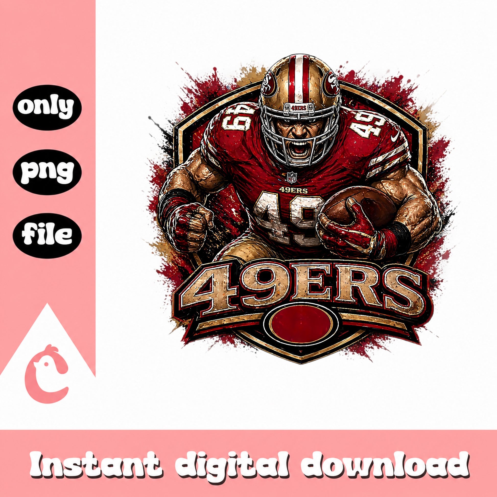 San Francisco 49ers Football Player PNG, NFL Team PNG, Sports PNG